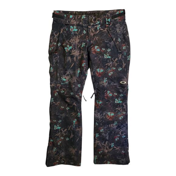 Oakley BioZone FN Dry 15K Regular Fit Womens Snowboard Ski Pants M Floral Print - Picture 1 of 15